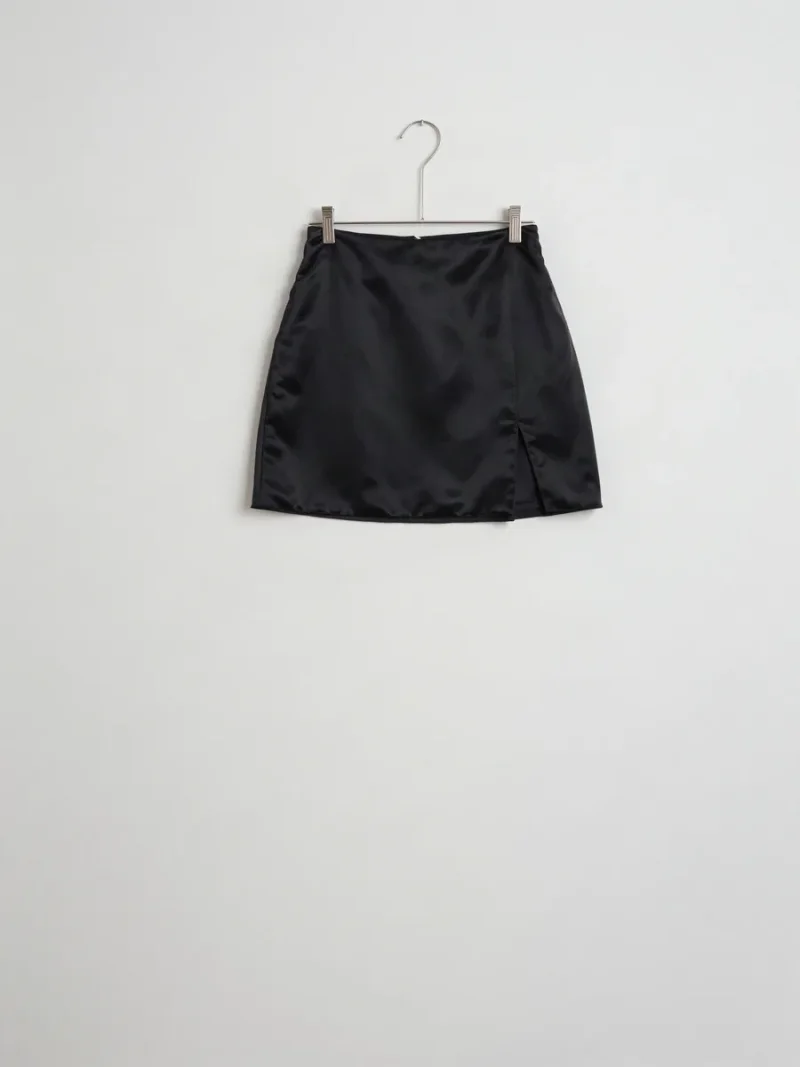 노바 새틴 슬릿 미니 스커트